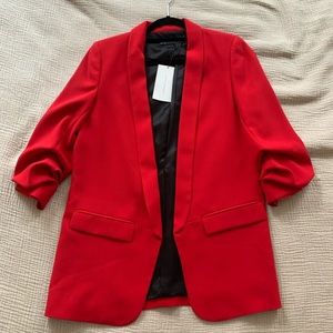 zara red suit jacket
